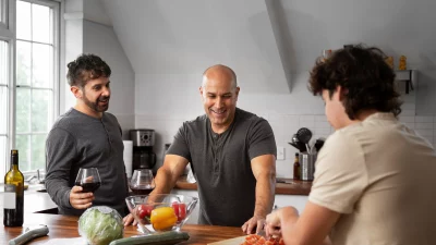 Man Make Dinner day Setup Italia Mobili in Metallo